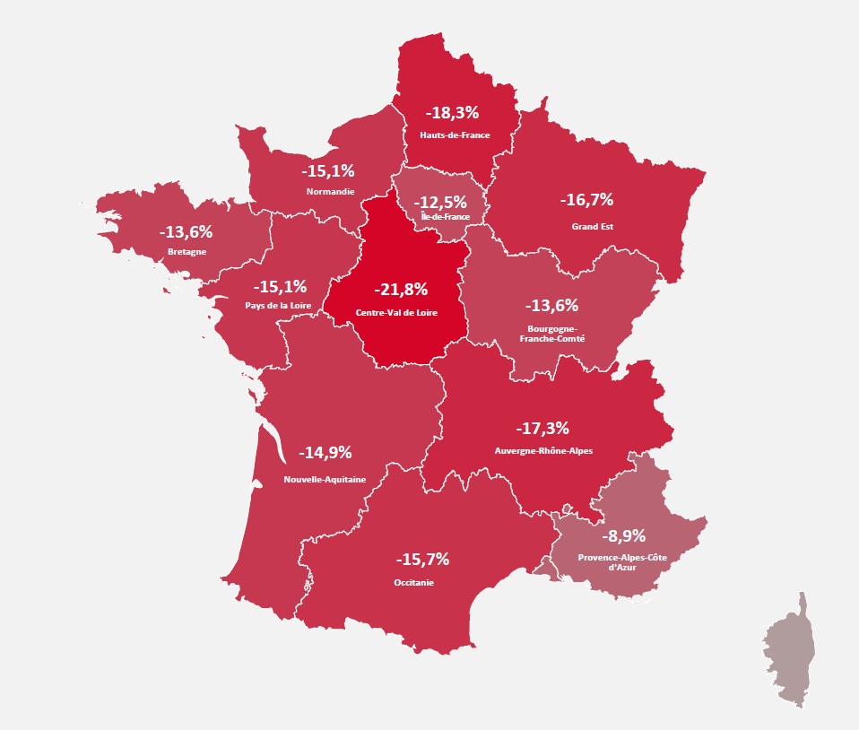 Carte de l'emploi intérimaire cumul fin 2024