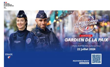 Concours externe de gardien de la paix : inscriptions jusqu'au 22 juillet