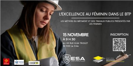 « L'excellence au féminin dans le BTP » : un événement organisé par ESA Formations le 15 novembre