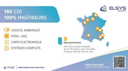 ELSYS Design prévoit de recruter 180 ingénieurs système embarqués en 2025, dont 20 à Toulouse.