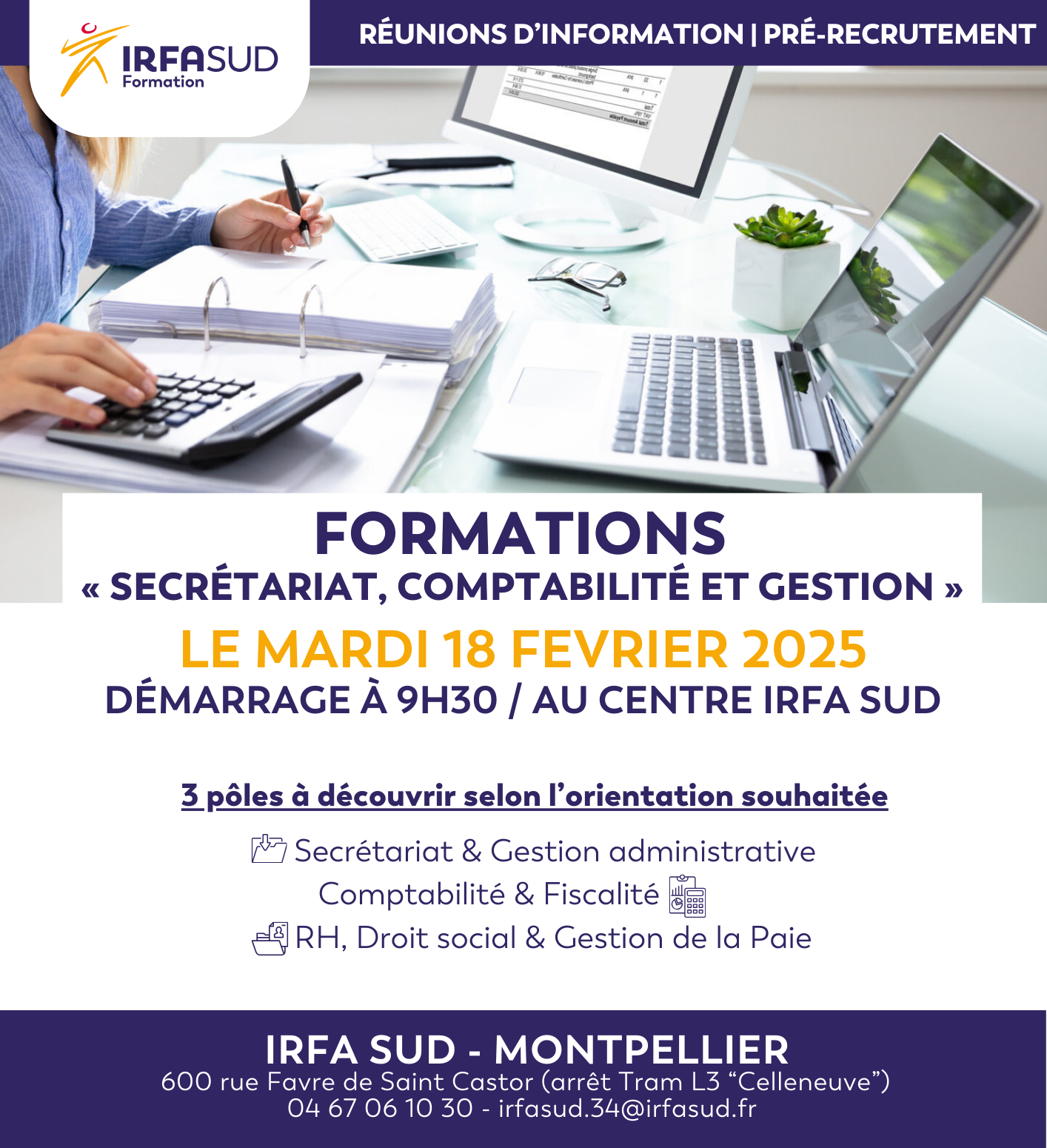 IRFA SUD - Présentation des formations « Secrétariat Comptabilité et Gestion »