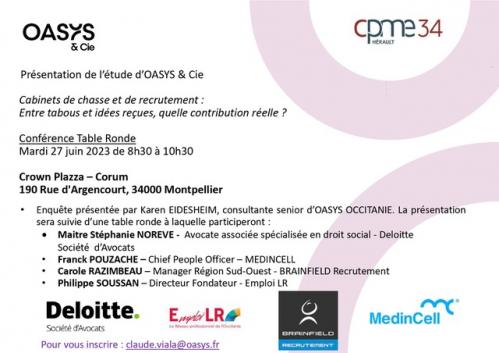 Table ronde Oasys & Cie : Cabinets de chasse et de recrutement